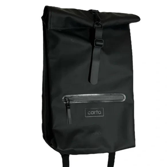 Rains Rolltop Backpack (Rucksack) in Black - Picture 2 of 6
